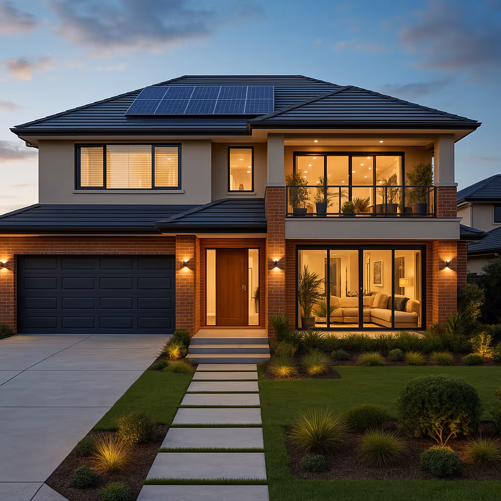 A Melbourne home with rooftop solar panels